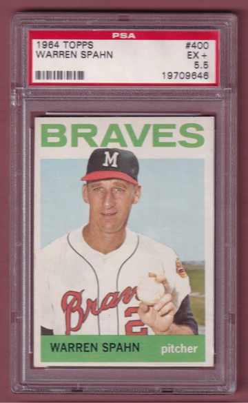 1964 Topps #400 Warren Spahn PSA 5.5 EX+