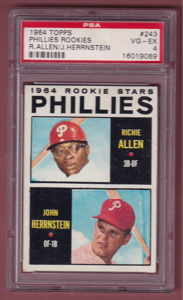 1964 Topps #243 Phillies Rookies Richie Allen PSA 4