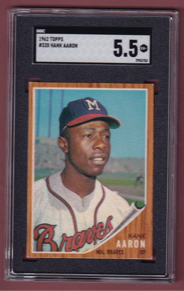 1962 Topps #320 Hank Aaron SGC 5.5 EX+