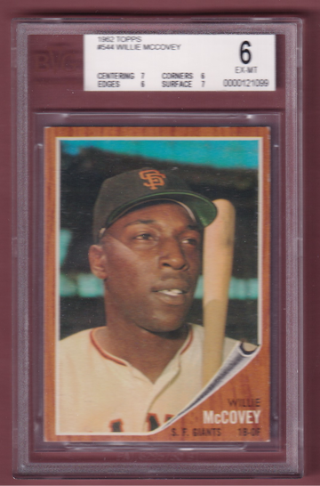 1962 Topps #544 Willie McCovey BVG 6