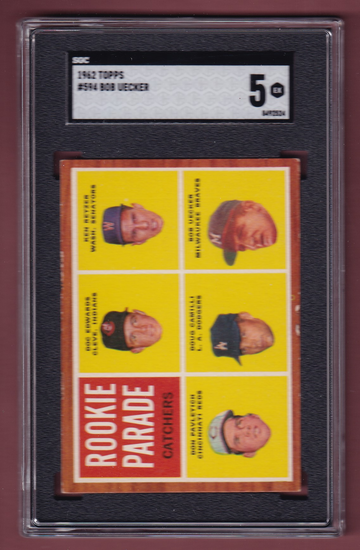 1962 Topps #594 Bob Uecker SGC 5