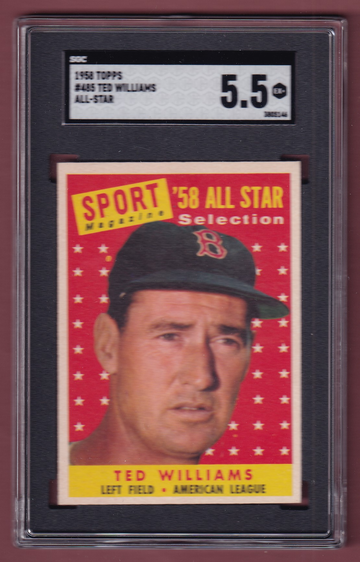 1958 Topps #485 Ted Williams All Star SGC 5.5