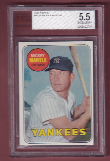 1969 Topps #500 Mickey Mantle BVG 5.5 EX+