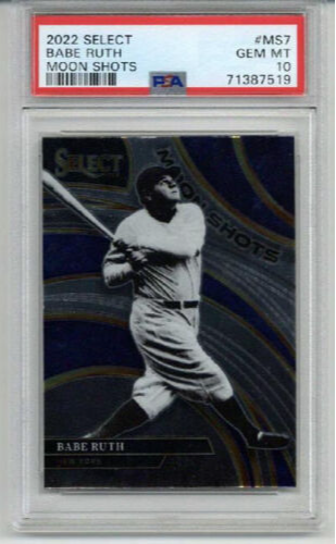 2022 PANINI SELECT MOON SHOTS #MS7 BABE RUTH NEW YORK YANKEES PSA 10 LOW POP