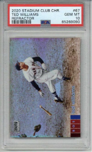 2020 TOPPS STADIUM CLUB CHROME REFRACTOR #67 TED WILLIAMS RED SOX PSA 10 POP 2