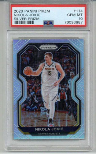 2020 PANINI PRIZM SILVER PRIZM #114 NIKOLA JOKIC CARD NUGGETS PSA 10 LOW POP