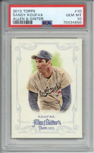 2013 TOPPS ALLEN & GINTER #10 SANDY KOUFAX LOS ANGELES DODGERS PSA 10 LOW POP