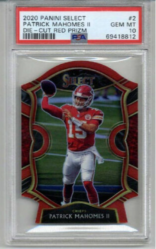 2020 PANINI SELECT DIE CUT RED PRIZM #2 PATRICK MAHOMES II CHIEFS PSA 10
