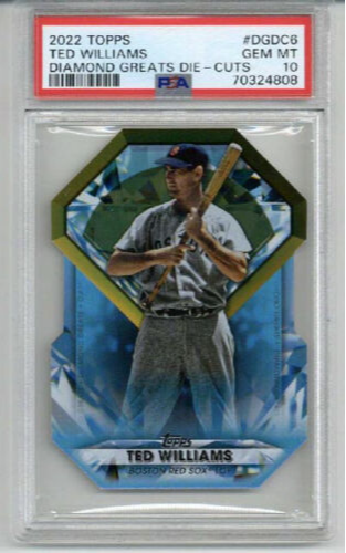 2022 TOPPS DIAMOND GREATS DIE CUTS #DGDC6 TED WILLIAMS RED SOX PSA 10 LOW POP