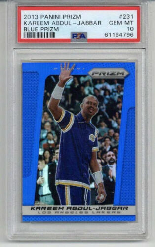 2013 PANINI PRIZM BLUE PRIZM #231 KAREEM ABDUL JABBAR LAKERS PSA 10 LOW POP