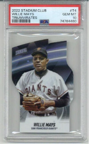 2022 TOPPS STADIUM CLUB TRIUMVIRATES #T4 WILLIE MAYS CARD GIANTS PSA 10