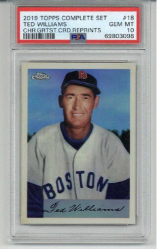 2019 TOPPS COMPLETE SET CHROME GREATEST CARD REPRINTS TED WILLIAMS PSA 10