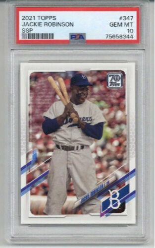 2021 TOPPS #347 JACKIE ROBINSON CARD BROOKLYN DODGERS PSA 10 SSP LOW POP