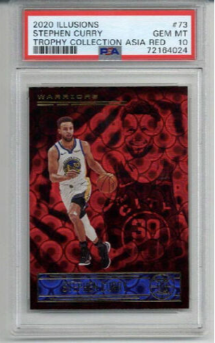 2020 PANINI ILLUSIONS TROPHY COLLECTION ASIA RED #73 STEPHEN CURRY PSA 10