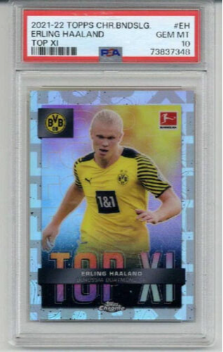 2021-22 TOPPS CHROME BUNDESLIGA TOP XI #EH ERLING HAALAND PSA 10 LOW POP RARE
