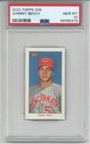 2020 TOPPS 206 JOHNNY BENCH CARD CINCINNATI REDS PSA 10 LOW POP