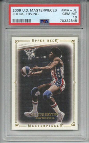2009 UPPER DECK MASTERPIECES #MA-JE JULIUS DR. J ERVING NETS PSA 10 LOW POP
