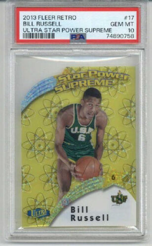 2013 FLEER RETRO ULTRA STAR POWER SUPREME BILL RUSSELL USF CELTICS PSA 10