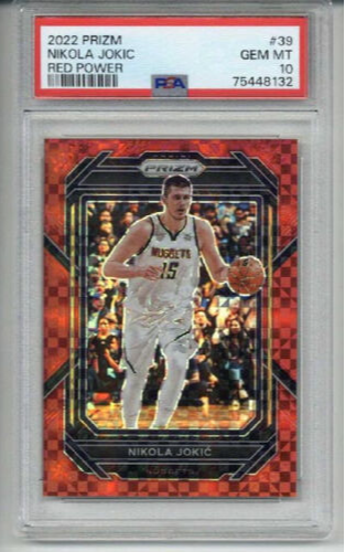 2022 PANINI PRIZM RED POWER #39 NIKOLA JOKIC /75 NUGGETS PSA 10 LOW POP
