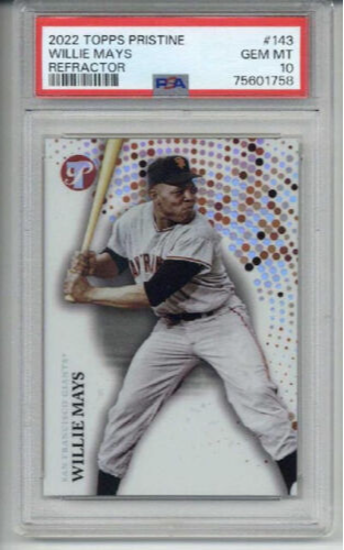 2022 TOPPS PRISTINE REFRACTOR #143 WILLIE MAYS CARD GIANTS PSA 10 LOW POP