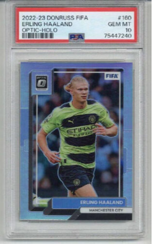 2022-23 PANINI DONRUSS FIFA OPTIC HOLO #160 ERLING HAALAND MAN CITY PSA 10