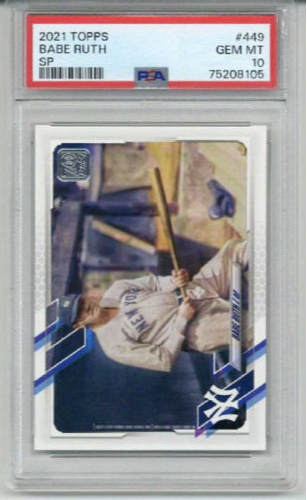 2022 TOPPS #449 BABE RUTH CARD NEW YORK YANKEES PSA 10 SP LOW POP