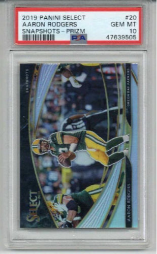 2019 PANINI SELECT SNAPSHOTS PRIZM #20 AARON RODGERS CARD PACKERS PSA 10 LOW POP