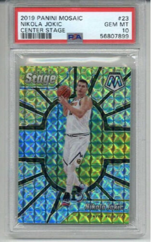 2019 PANINI MOSAIC CENTER STAGE #23 NIKOLA JOKIC DENVER NUGGETS PSA 10 LOW POP