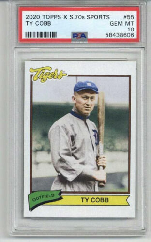 2020 TOPPS X SUPER 70s SPORTS #55 TY COBB CARD TIGERS PSA 10 LOW POP