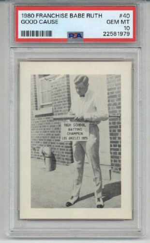 1980 THE FRANCHISE GOOD CAUSE #40 BABE RUTH CARD YANKEES PSA 10 LOW POP