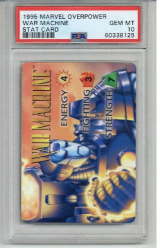 1995 MARVEL OVERPOWER WAR MACHINE STAT CARD PSA 10 LOW POP