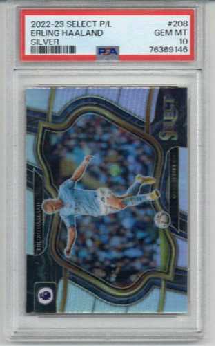 2022-23 PANINI SELECT P/L SILVER #208 ERLING HAALAND MAN CITY PSA 10 LOW POP