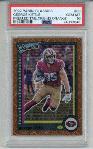 2022 PANINI CLASSICS H2 TT PREMIUM EDITION ORANGE GEORGE KITTLE /10 PSA 10