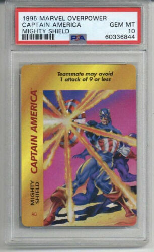 1995 MARVEL OVERPOWER CAPTAIN AMERICA MIGHTY SHIELD PSA 10 LOW POP