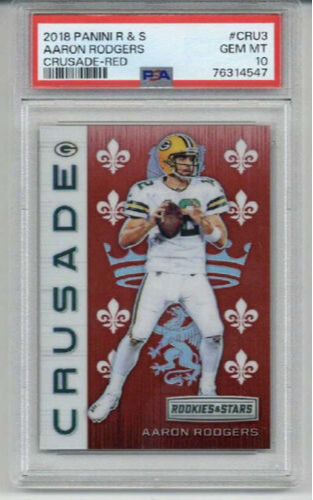 2018 PANINI ROOKIES & STARS CRUSADE RED #CRU3 AARON RODGERS /99 PSA 10 LOW POP
