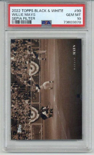 2022 TOPPS BLACK & WHITE SEPIA FILTER WILLIE MAYS CARD /75 GIANTS PSA 10
