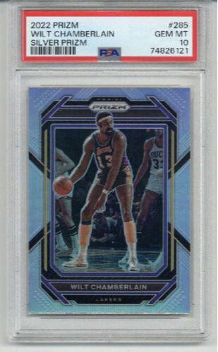 2022 PANINI PRIZM SILVER PRIZM #285 WILT CHAMBERLAIN LAKERS PSA 10 LOW POP