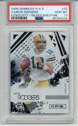 2009 PANINI DONRUSS R&S LONGEVITY SILVER HOLOFOIL AARON RODGERS /99 PSA 10