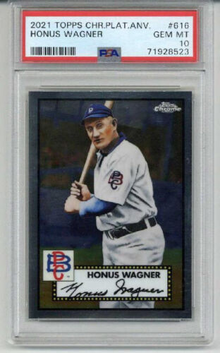 2021 TOPPS CHROME PLATINUM ANNIVERSARY HONUS WAGNER CARD PIRATES PSA 10