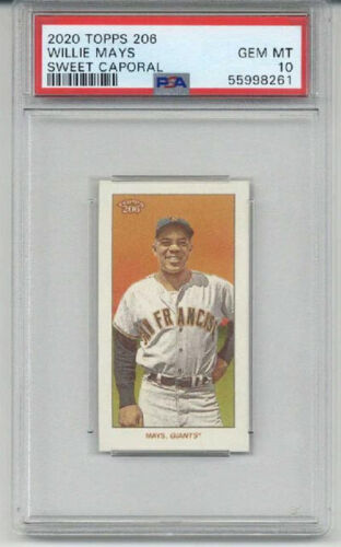 2020 TOPPS 206 SWEET CAPORAL BACK WILLIE MAYS CARD GIANTS PSA 10 LOW POP