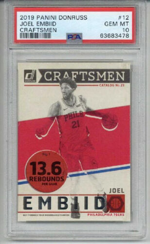 2019 PANINI DONRUSS CRAFTSMEN #12 JOEL EMBIID CARD 76ERS PSA 10 LOW POP