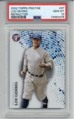 2022 TOPPS PRISTINE REFRACTOR #87 LOU GEHRIG NEW YORK YANKEES PSA 10 LOW POP