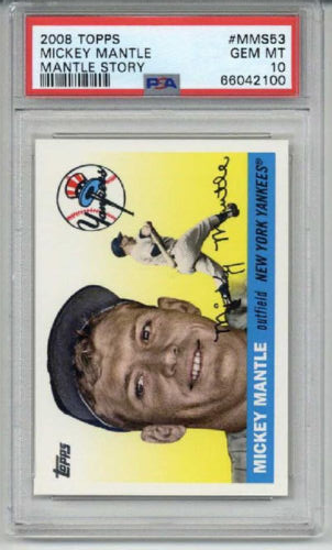 2008 TOPPS MANTLE STORY MICKEY MANTLE CARD NEW YORK YANKEES PSA 10 LOW POP