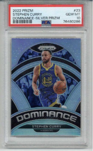 2022 PANINI PRIZM DOMINANCE SILVER PRIZM #23 STEPHEN CURRY WARRIORS PSA 10