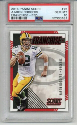 2016 PANINI SCORE FRANCHISE RED #23 AARON RODGERS PACKERS PSA 10 LOW POP