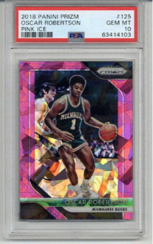 2018 PANINI PRIZM PINK ICE #125 OSCAR ROBERTSON CARD BUCKS PSA 10 LOW POP