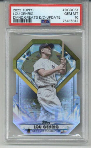 2022 TOPPS DIAMOND GREATS DIE CUT UPDATE LOU GEHRIG YANKEES PSA 10 LOW POP