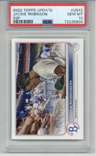 2022 TOPPS UPDATE #US342 JACKIE ROBINSON CARD DODGERS PSA 10 SSP LOW POP RARE