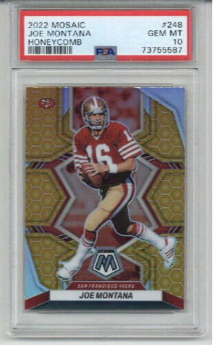 2022 PANINI MOSAIC HONEYCOMB #248 JOE MONTANA CARD 49ERS PSA 10 LOW POP