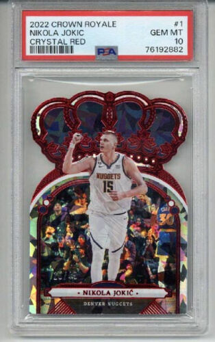 2022 PANINI CROWN CRYSTAL RED NIKOLA JOKIC NUGGETS LE 10/49 PSA 10 LOW POP